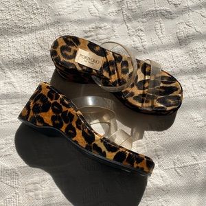 Portfolio Cheetah and Vinyl 90s Wedge Platform